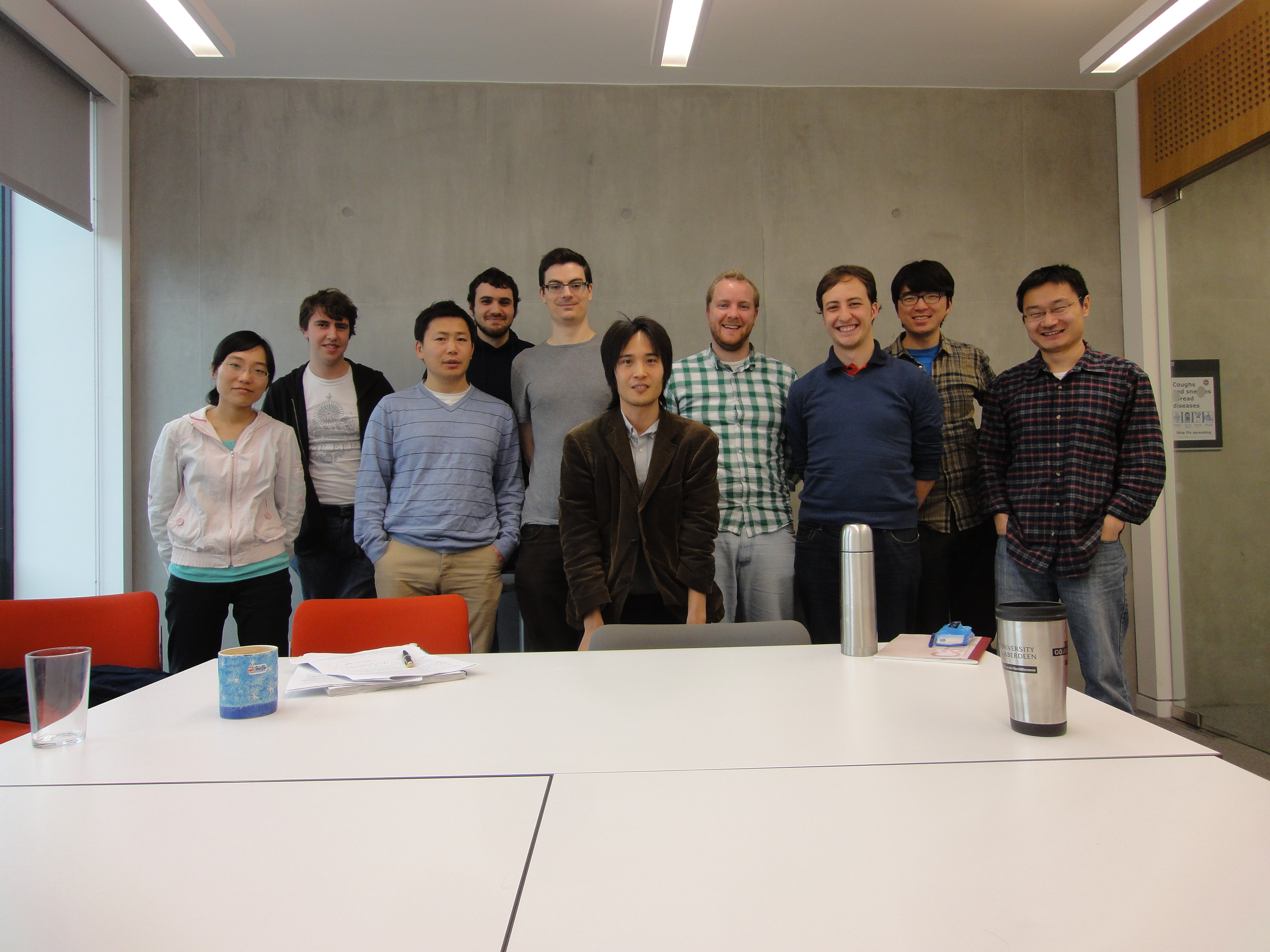 CGVU Group image. From Left to Right: Xi Zhao, Daniel Holden, Taku Komura, Rami Ali Al-Ashqar, Adam Barnett, Shin'ichiro Nakaoka, Joseph Henry, Peter Sandilands, Myung Geol Choi, He Wang